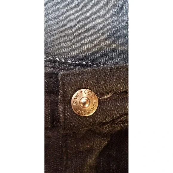 Cos Jeans Dark Wash Bootcut Stretch Jeans W/Rhinestone‎ & Embroidery Size 16W - Picture 7 of 7